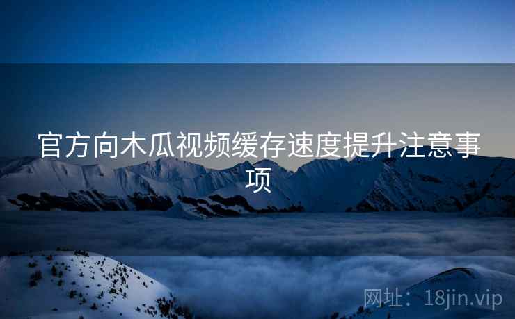官方向木瓜视频缓存速度提升注意事项